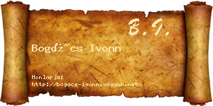 Bogács Ivonn névjegykártya